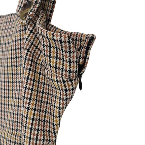 ZARA Overall Plaid Mini Dress Tan Size XS - Picture 5 of 9